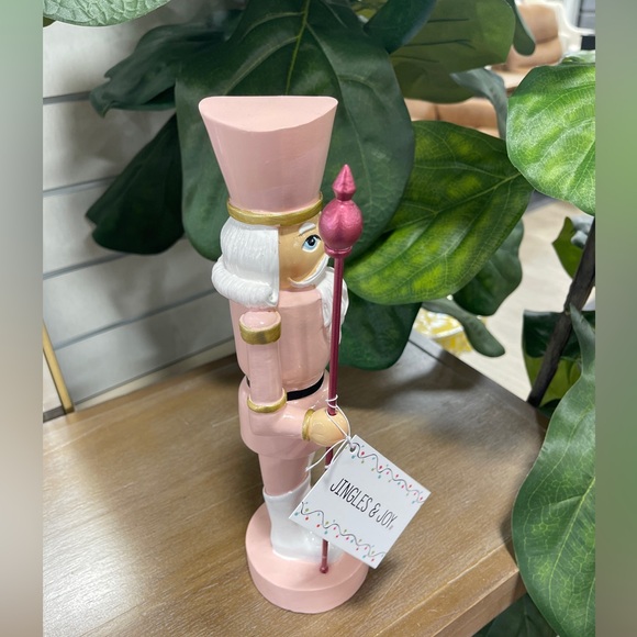 Pink Christmas Nutcracker with Staff Pastel Christmas Jingles & Joy Figure NWT - Picture 4 of 5